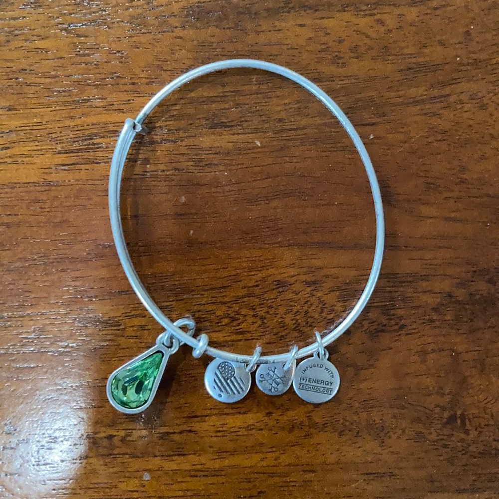 Alex and Ani green stone bracelet